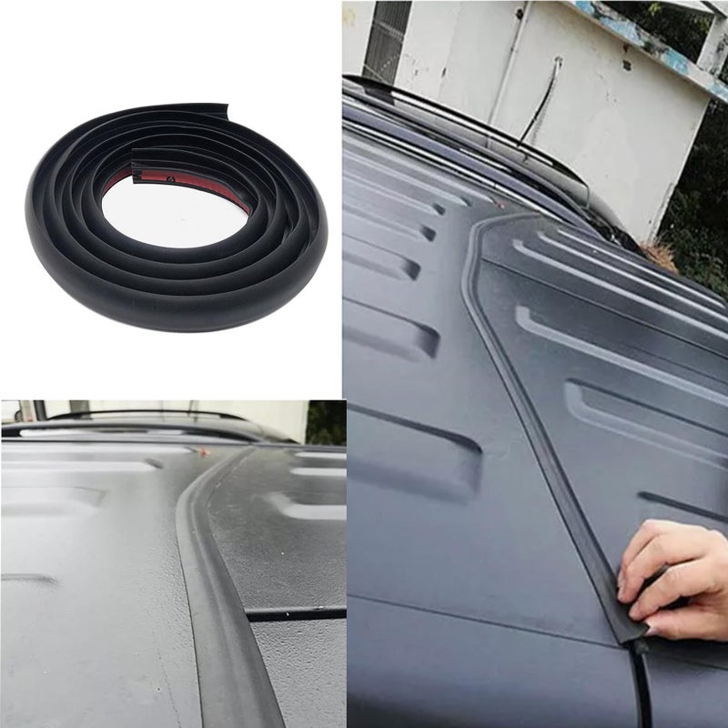 Gihdfer Hard Top Rubber Seal for 2007-2022 Wrangler JL JLU JK JKU Noise Reduction Kit, Roof Flow Seal Strip,Waterproof Silicone Strip (2PCS) - Image 1